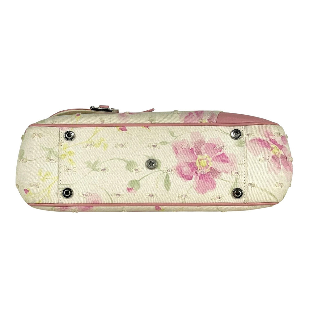 Christian Dior Floral Saddle Bag Shoulder Handbag Canvas Pink White - Picture 5 of 6